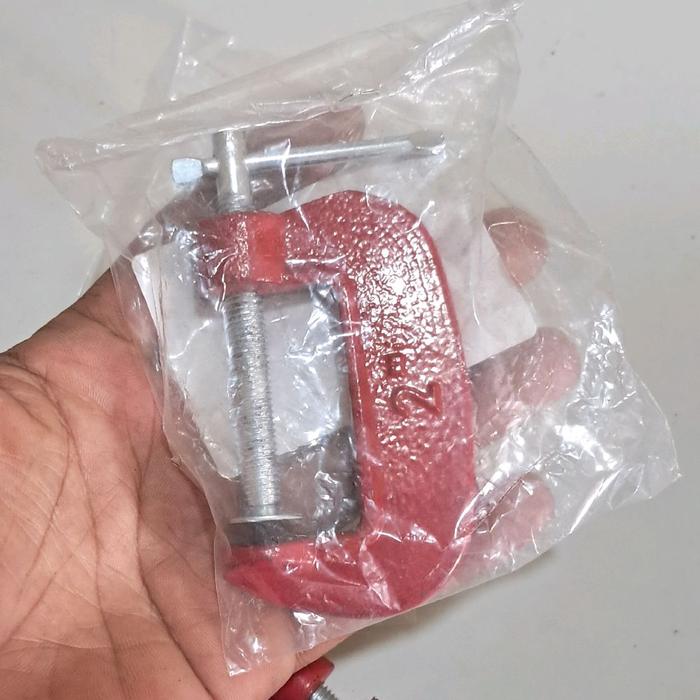 klem C capit besi kayu 2 inch 4 inch