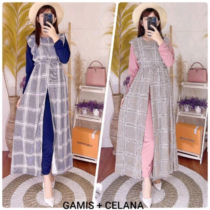 Gamis + Celana Bahan Voxy Premium