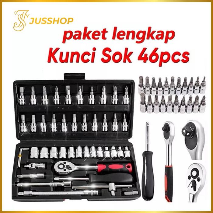 Kunci Sok Set 46pcs Kunci Socket Full Set Lengkap Repair Tools Multifungsi