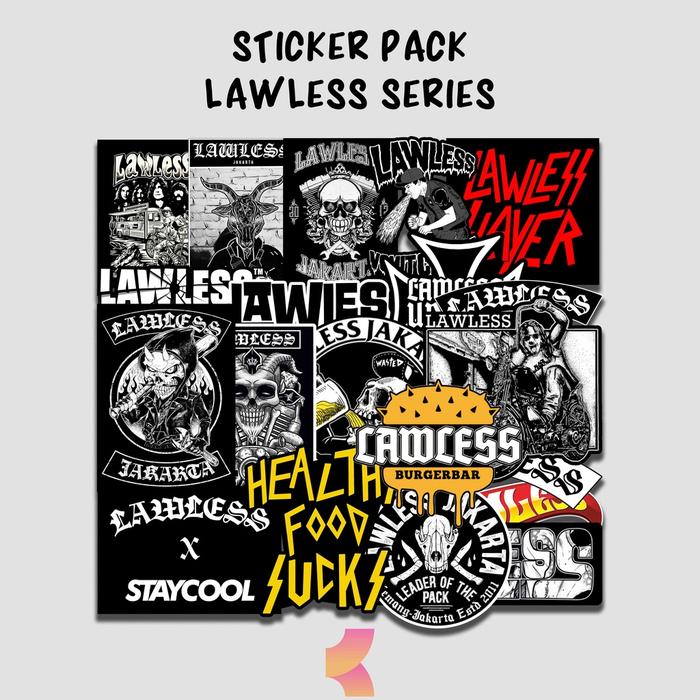 Sticker Pack Lawless Jakarta Bahan Vinyl Untuk Hp Laptop 11pcs