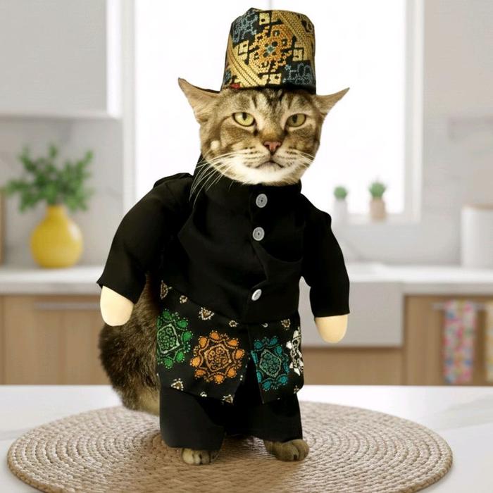 BAJU KOKO PECI KUCING JANTAN KARAKTER SULTAN SPECIAL EDISI LEBARAN BAHAN ELEGAN NYAMAN UNTUK ANABUL 