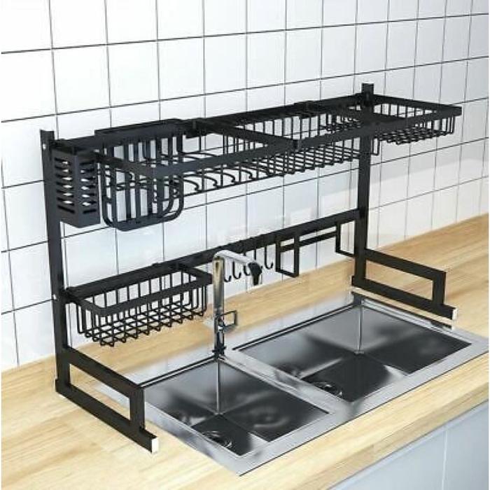 [Nagato] Rak Piring Wastafel Baja Anti Karat/ Rak Piring Kualitas Ikea / Rak Piring Hitam