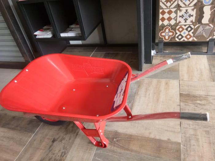 Kingkong Gerobak Sorong Asli Indonesia Kapasitas Besar 250 kg Warna Merah Dimensi 80x64x65 cm Terbua