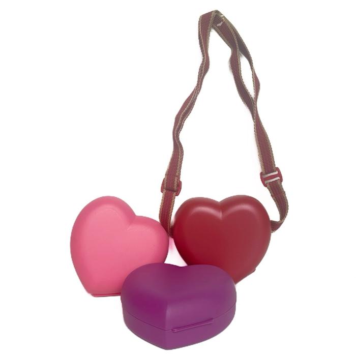 Tupperware Love Keeper - Kotak Makanan Bentuk Hati dengan Tali Selempang - Warna Pink, Merah, dan Un