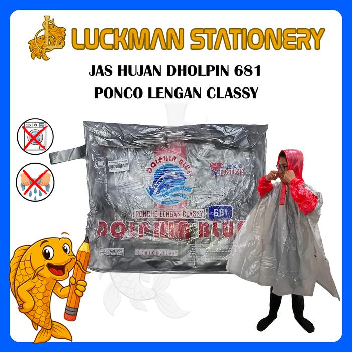 JAS HUJAN DHOLPIN PONCO LENGAN CLASSY 168 / JAS HUJAN PONCO LEGAN PANJANG