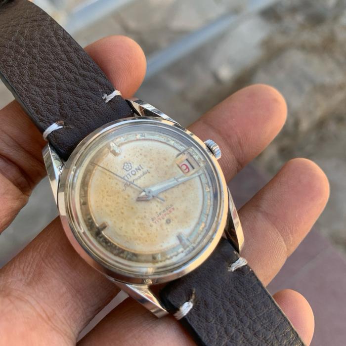 Titoni airmaster 25jewels manual winding Swiss Made jam tangan pria original preloved/second/bekas