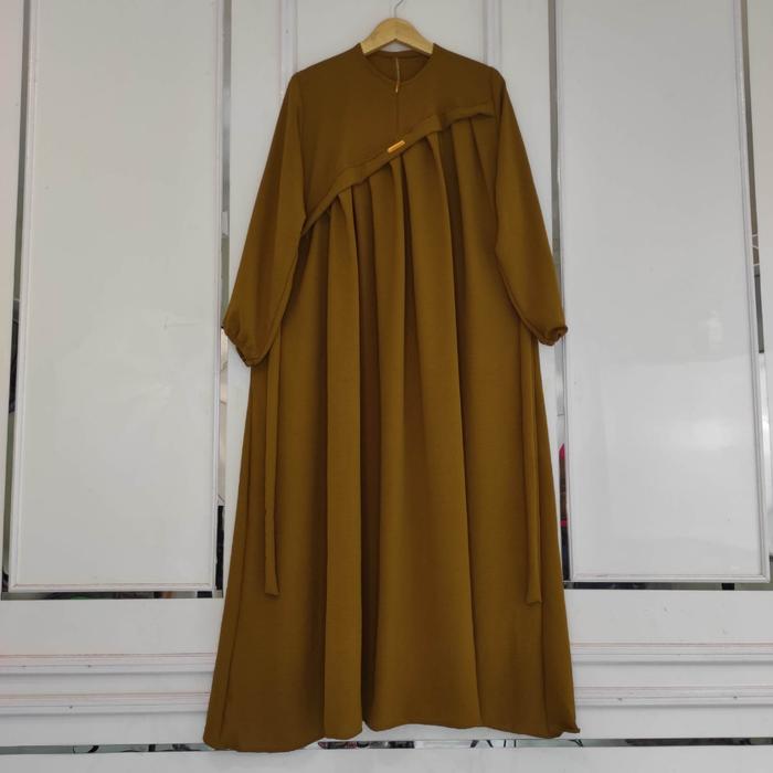 Ready- ELIF DRESS - Gamis Jumbo Polos LD 130cm Soft Crinkle Airflow Premium