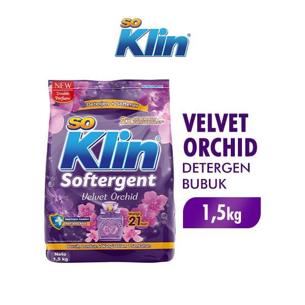 ASLI Soklin Deterjen Bubuk Softergent Velvet Orchid 1.5 Kg READY STOCK