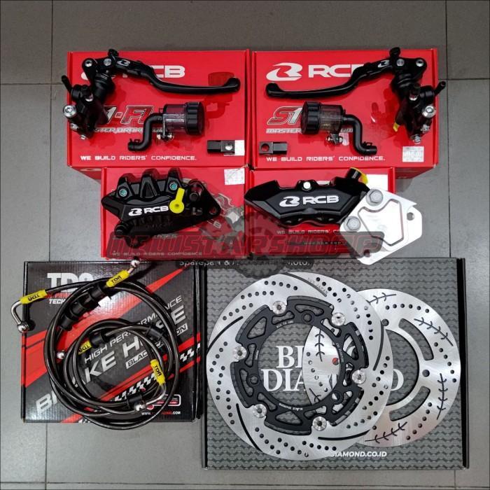 Paketan Master Rem RCB S1 FL 17mm + 14mm Kanan kiri set Radial + Kaliper depan RCB R1 4 Piston 4p br