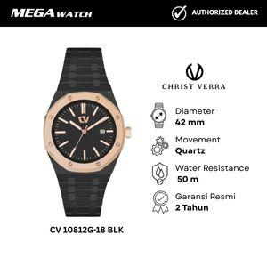 Jam Tangan CHRIST VERRA Pria Original CV 10812G-18 BLK