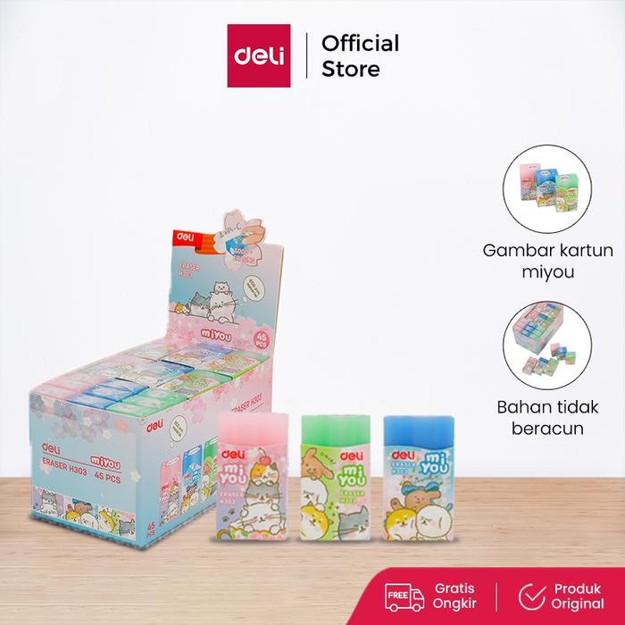 Deli Eraser / Penghapus Bersih Eco PVC Desain Miyou EH303