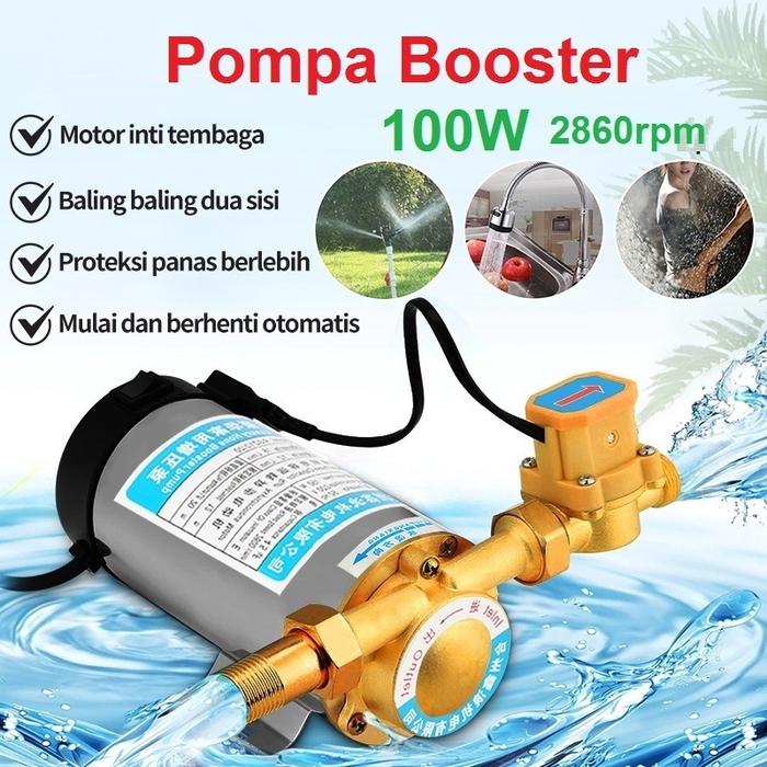 Pompa Pendorong Tekanan Air Booster Pump 100 Watt Mesin Otomatis 100W 150W Stainless Steel Rumah Tan
