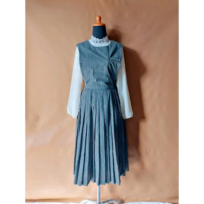 THRIFT DRESS IMPORT KOREA MURAH Wanita Baju Panjang Katun