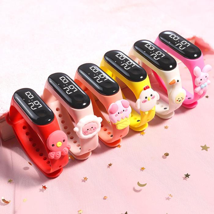 IMPORT NEW CARTOON ANIMAL SUMMER LED ELECTRONIC WATCH CUTE ICE CREAM STUDENTS SWIMMING SIMPLE LIFE W