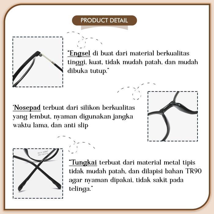 Kacamata Photocromic Minus Lensa Anti Radiasi Anti Blueray Bluecromic Pria Wanita Bentuk Frame Oval