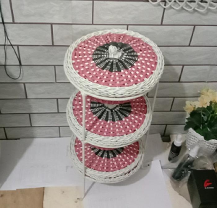 TERBARU KERANJANG JEPANG 3 SAP TUTUP RAK BESI RAK SUSUN 3 TEMPAT BUMBU DAPUR RAK SERBAGUNA RAK KOSME