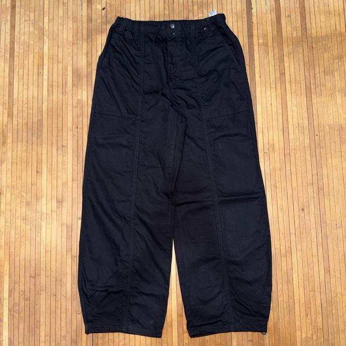 GU By UNIQLO BLACK RELAXED WIDE FIT UTILITY CARPENTER FATIGUE PANTS
