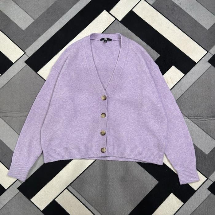 Cardigan Uniqlo Souffle Yarn Lilac