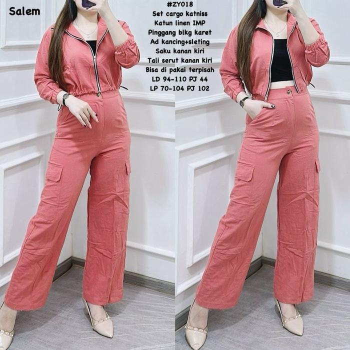 ZY018 Setelan cargo Cek stok dulu