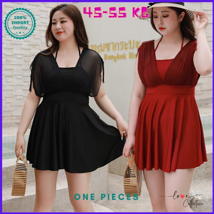 Swimsuit Sexy One Piece Bahu Transparan Baju Renang Wanita Pantai