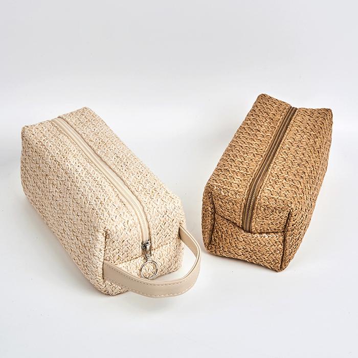 Grass Weave Cosmetic Toiletry Bag Multipurpose Women Cosmetic