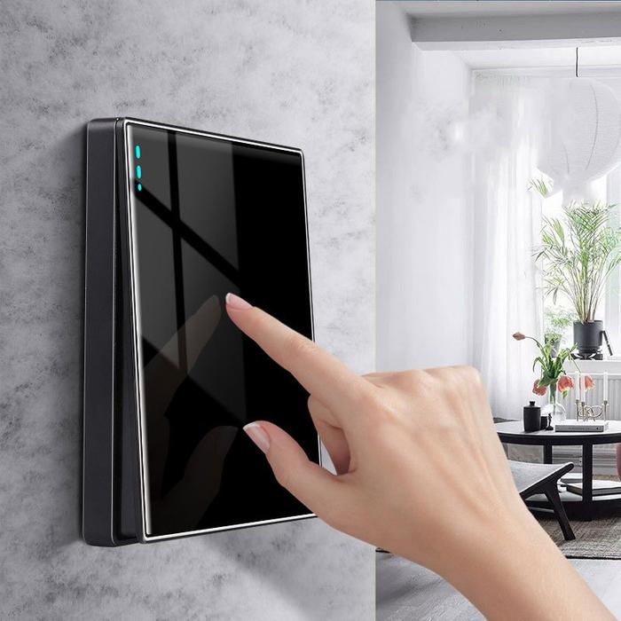 Saklar Lampu Akrilik Sakelar Lampu Rumah Hitam Black Glossy Electrical Switch