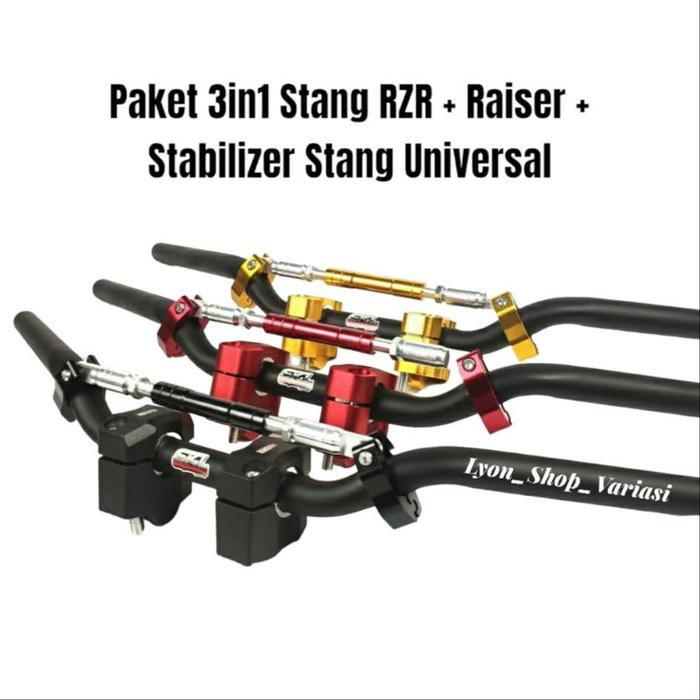 Paket Stang RZR + Raiser + Stabilizer Stang Stelan CNC Universal
