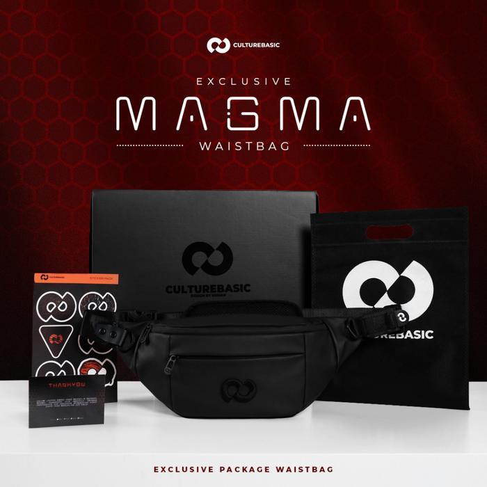 Culture Basic | Magma Waistbag | Tas Selempang Pria | Tas Pinggang Hitam Polos Multifungsi | Kado Pa