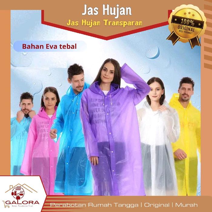 !!GALORA!! [Pengiriman RANDOM] [EVA Raincoat] Jas Hujan Terusan Dewasa Pria dan Wanita Karakter Hood