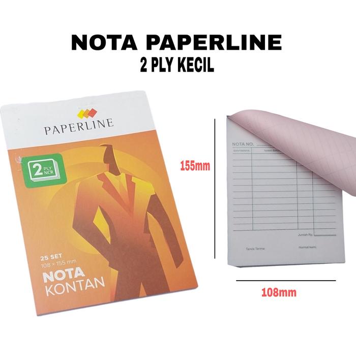 Buku Nota Kontan Paperline Kecil 2 Ply Ncr / Nota Kontan 2 Rangkap Kecil