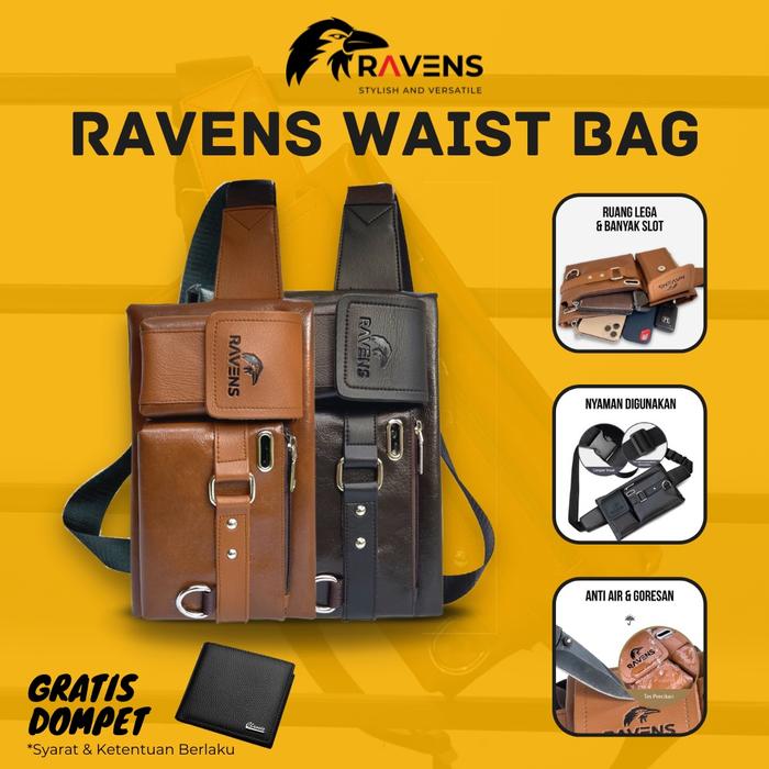 RVNS Sling Bag Pria Anti Bara Anti Air Ravens Egsy Multyfungsi Hand Bag Cowok Waterproof Tas Tangan