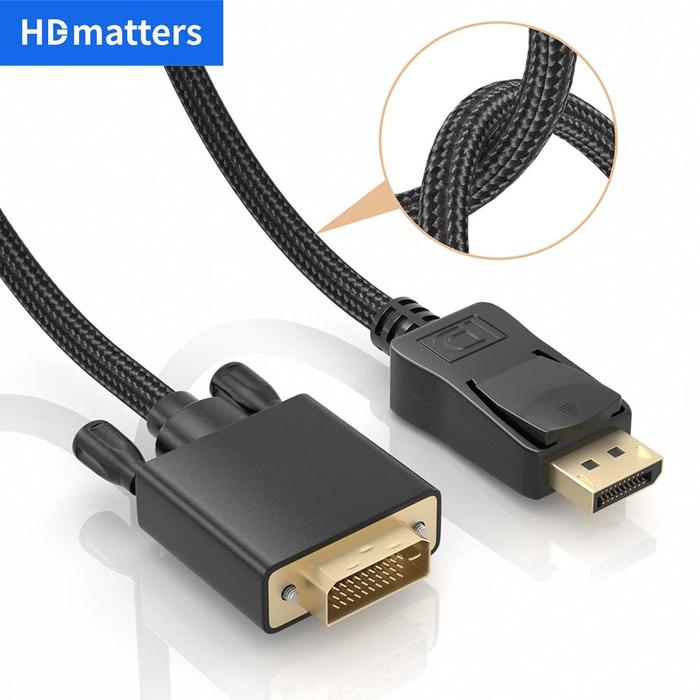 DisplayPort to DVI cable braided Premium DisplayPort DVI Monitor
