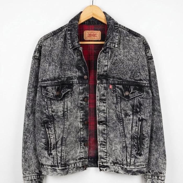 RARE !! LEVIS USA 90’s ACID WASH TYPE III BLANKET LINED TRUCKER JACKET