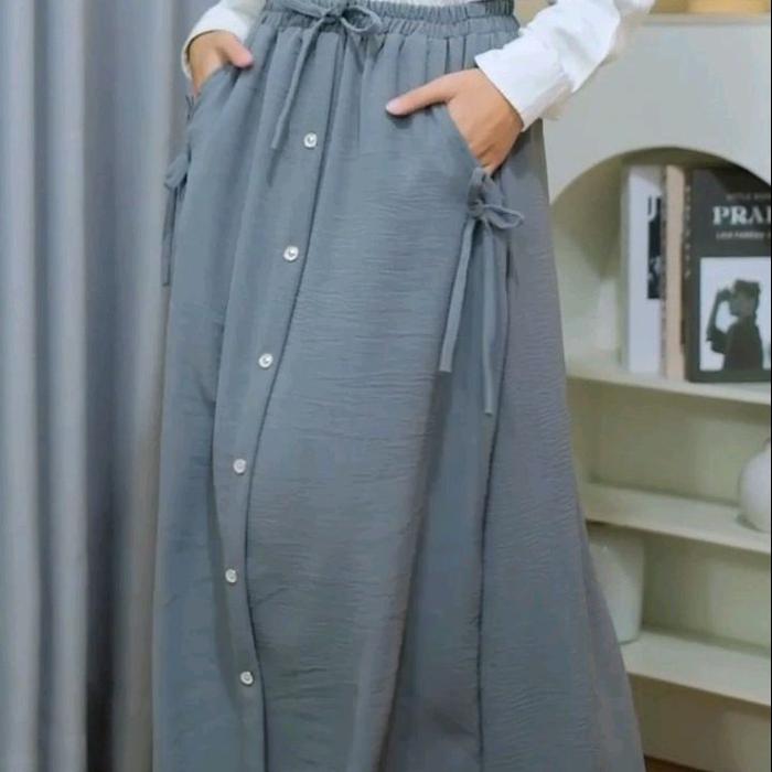 Rok Wanita  rok bawahan Terbaru Rok Ribon Skirt Panjang Tebal Nyaman  rok Hitam  Melar Rempel  Varia
