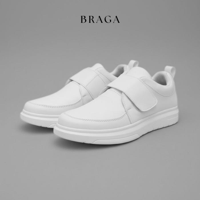 Braga Ema Series B 3921 - Sepatu Sneakers Wanita Slip On Casual Santai Kuliah Hangout Putih