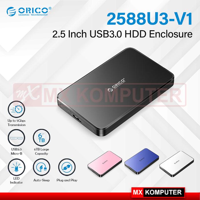 Orico 2588US3 Casing hdd 2.5 inch SATA USB 3.0 HDD Enclosure 2588 Case