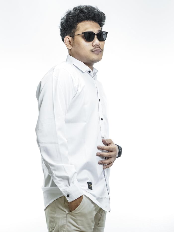 KEMEJA LENGAN PANJANG - GLOARMY - WHITE - PRIA- POLOS