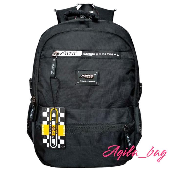 Tas Ransel BackPack Sekolah Anak ALTO/Tas Gendong Sekolah Hitam SD SMP SMA ALTO