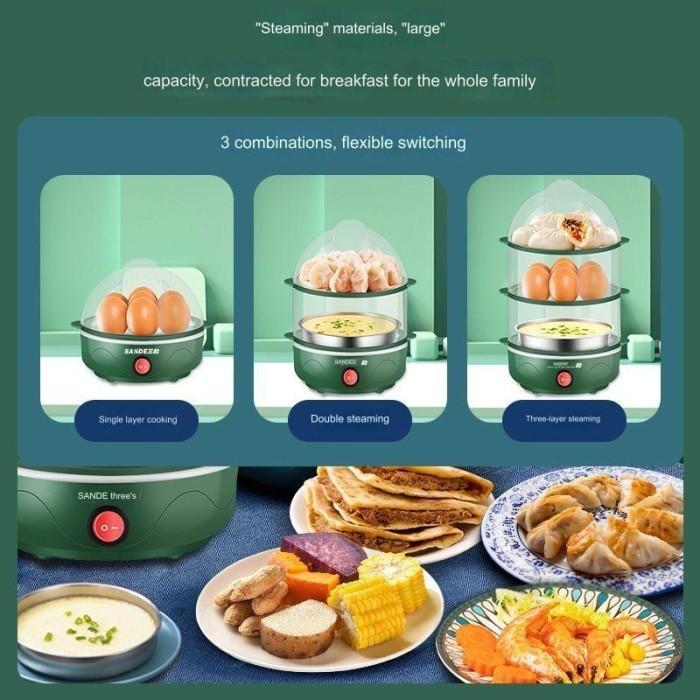 VINEX ~ Electric Food Steamer Alat Kukus Listrik Multifungsi 3 Susun 9 Liter