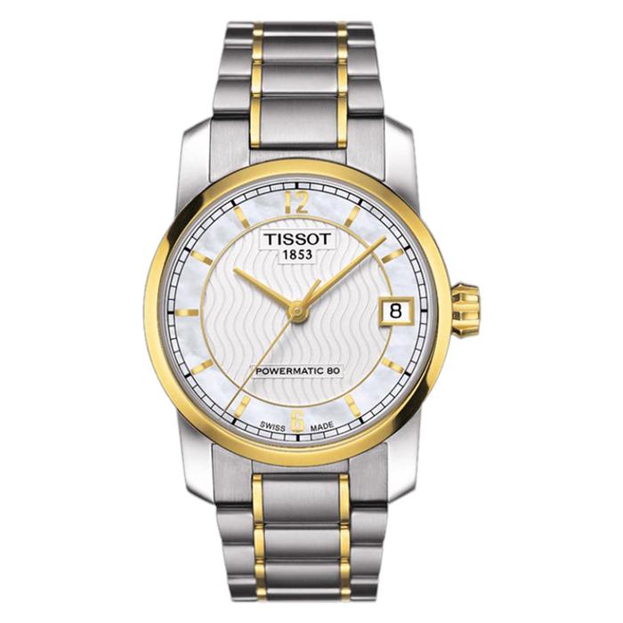 Jam Tangan Wanita Tissot T-Classic T087.207.55.117.00 Automatic Mother Of Pearl Dial Titanium Strap