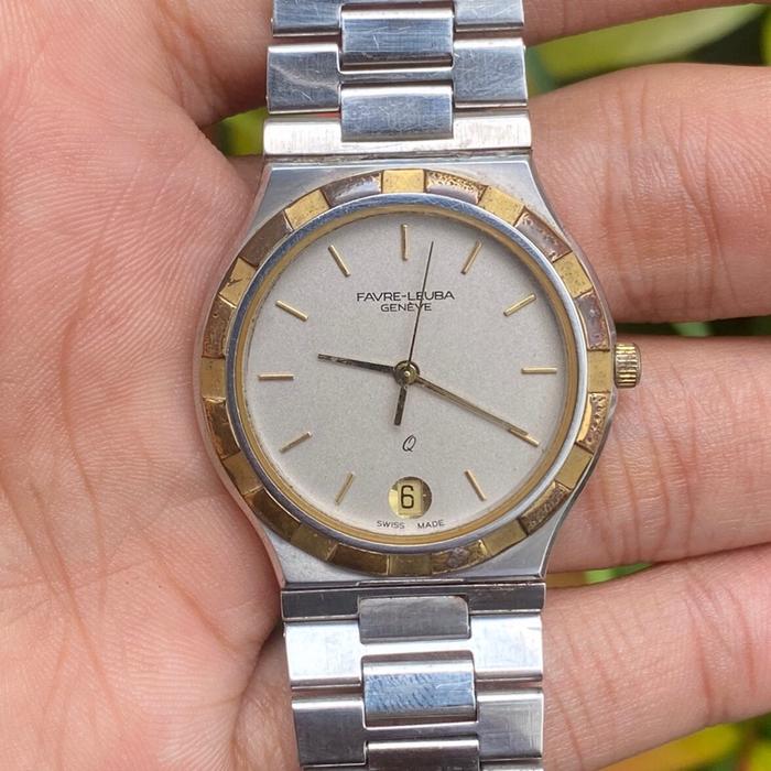 Jam Tangan Fevre Leuba Q Quartz Swiss Original jadul kuno antik vintage fashion pria wanita classic