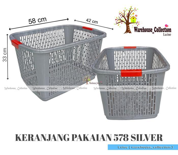 KERANJANG BAJU JUMBO || KERANJANG BAJU LAUNDRY SILVER 578 || KERANJANG PAKAIAN SERBAGUNA MPW