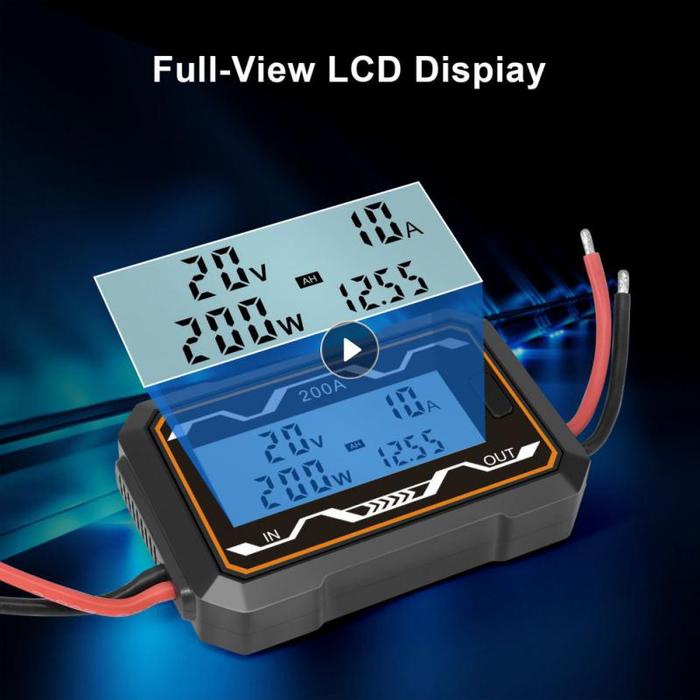 Watt Meter Power Analyzer Battery Tester 200A Digital Wattmeter DC