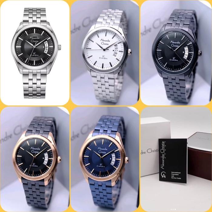 Jam Tangan Pria Alexandre Christie AC 8674 MD / AC 8674 / 8674 Original Analog Stainless Steel Garan