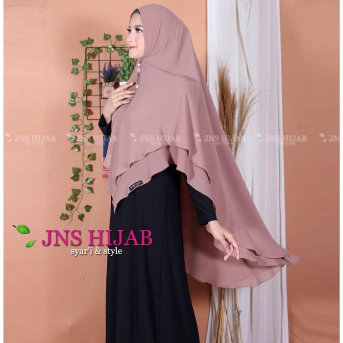khimar LV standar hijab ceruty 2 layer/khimar syari ori jns