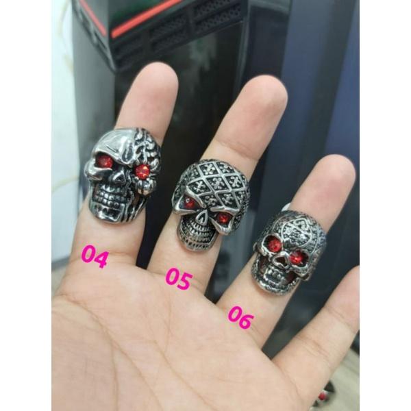 cincin tengkorak titanium asli/cincin pria kualitas premium ZC988