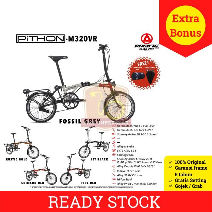 (COD) SEPEDA LIPAT 16 INCH PACIFIC PITHON - M320VR 2021 STEEL 3 SPEED INTERNAL GEAR KASKADA Portable