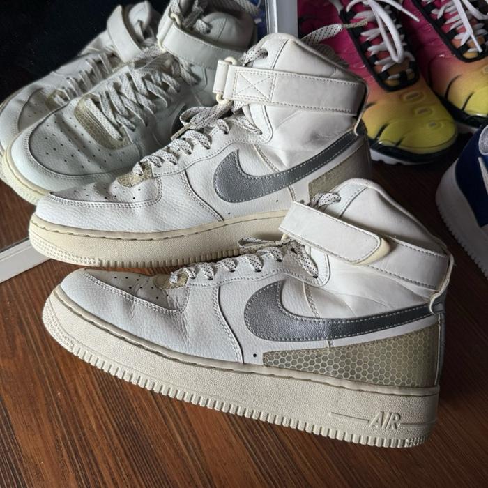 Nike af1 high 3m summit white silver metallic original murah collabs limited - sneakers second marke