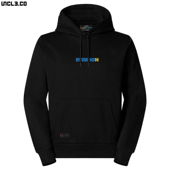 Uncle.Co-Jaket Hoodie Hitam Berkualitas Tinggi dengan Lengan Panjang untuk Pria dan Wanita - Fleece