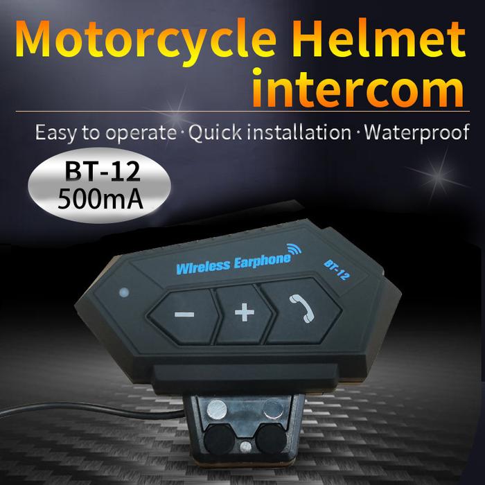 Motorcycle Helmet Intercom BT12 Motorcycle Riding Waterproof